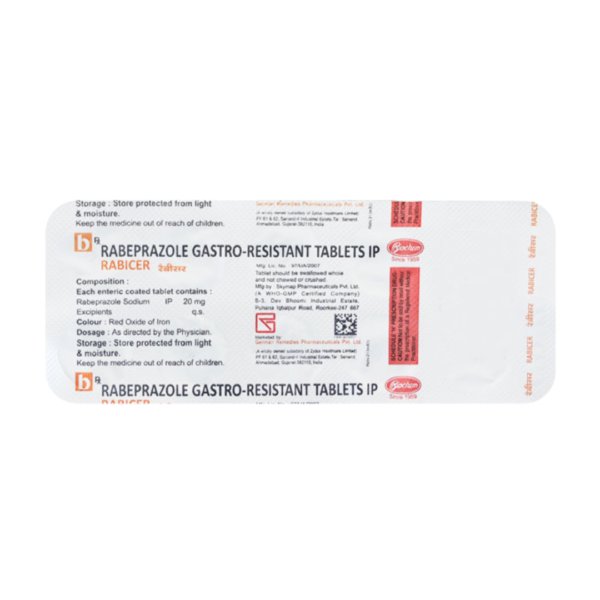 Rabicer 20 mg Tablets Rizochem Pharmaceuticals