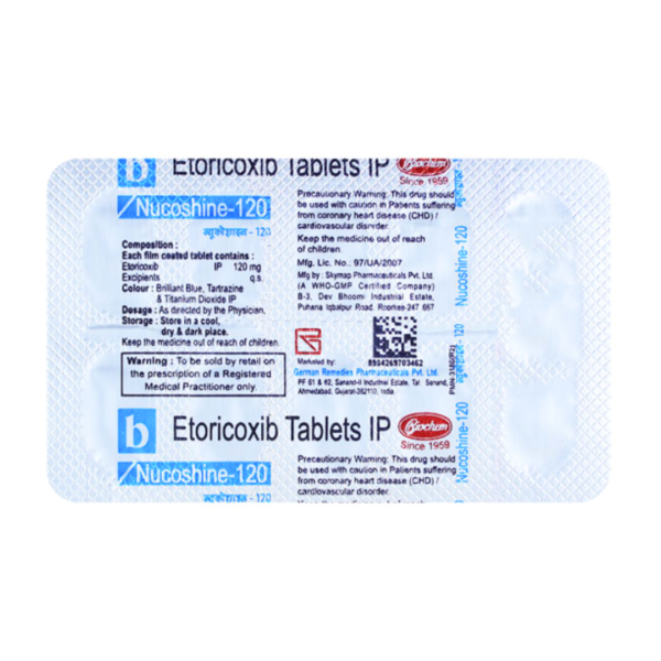 Nucoshine Etoricoxib 120mg Tablet Rizochem Pharmaceuticals