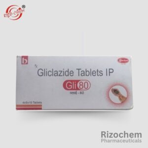 Gliclazide 80 mg دواء an oral medication used to treat type 2 diabetes, with packaging and Arabic text