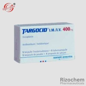 Alt text: "Targocid 400mg Injection - High-quality antibiotic medication for treating serious bacterial infections, available for wholesale export from India.