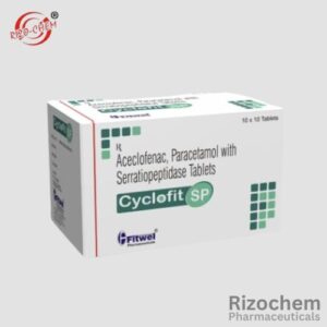 MG 100 Aceclofenac and Paracetamol - Pain relief medication available from an Indian pharmaceutical wholesaler and exporter.
