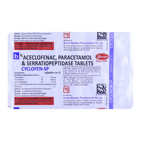 Aceclofenac and Paracetamol دواعي الاستعمال Rizochem Pharmaceuticals