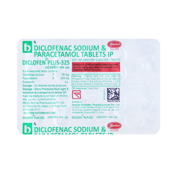 ديكلوفين بلس 325 مجم أقراص Rizochem Pharmaceuticals