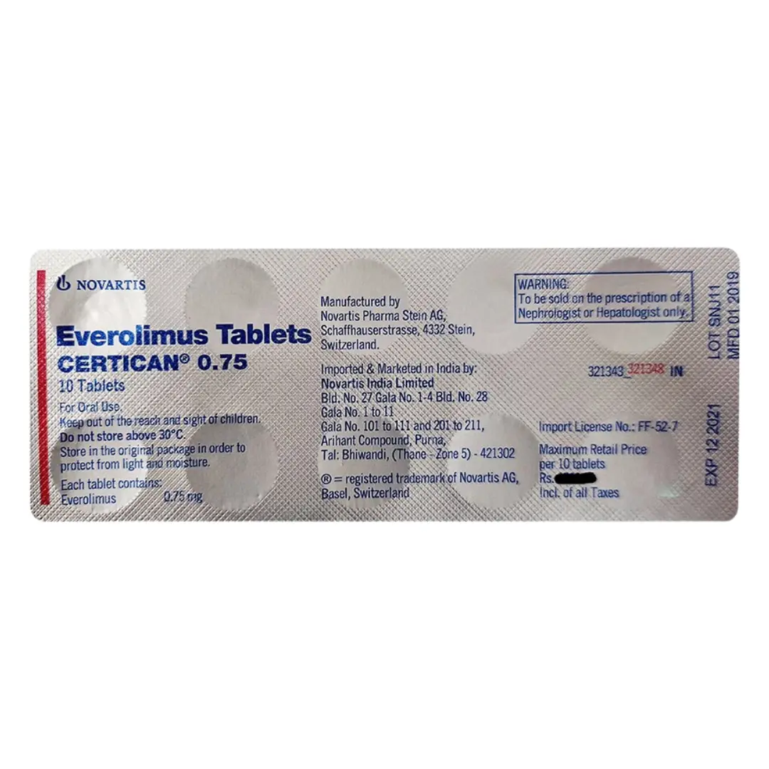 Everolimus 0.75mg Tablet By Rizochem Pharmaceuticals