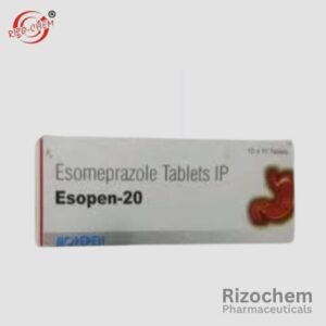 Esopen 20mg Tablet: Effective treatment for acid reflux and heartburn. Pack of 10 tablets. Trusted quality from a leading Indian pharma exporter.