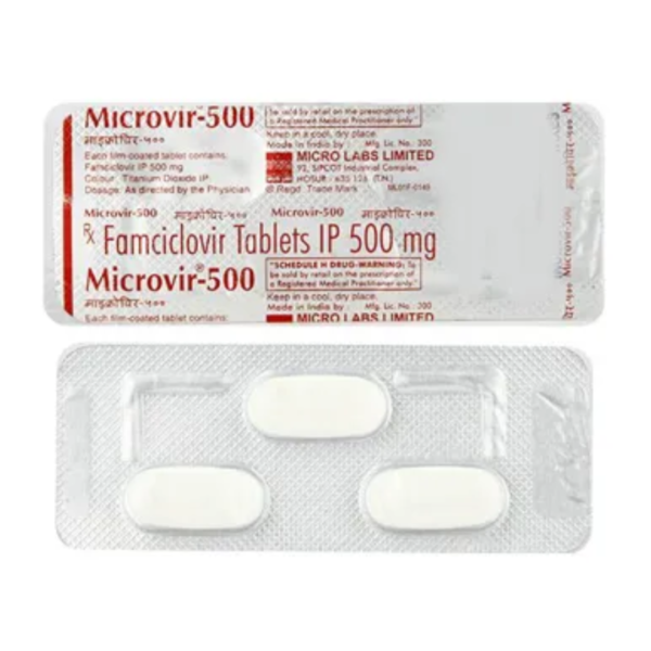 Microvir 500 mg Tablets Famciclovir Rizochem Pharmaceuticals