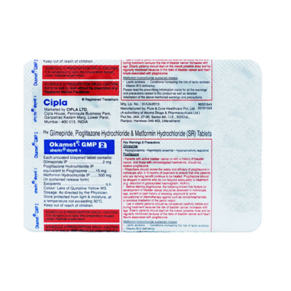 Okamet GMP 2mg Tablet Rizochem Pharmaceuticals