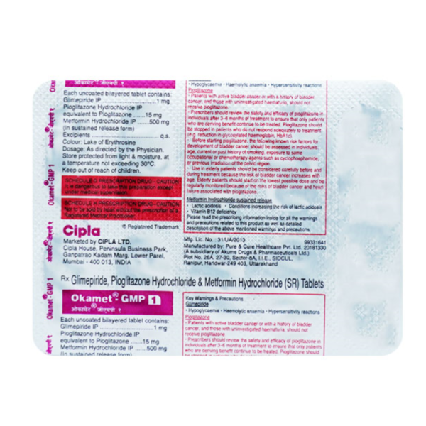 Okamet GMP 1mg Tablet Rizochem Pharmaceuticals