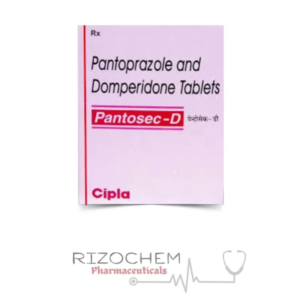 Pantosec D Tablet blister pack containing gastro-resistant tablets for acid reflux and GERD treatment.