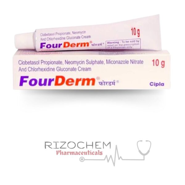 Fourderm Cream 10gm - Multi-action treatment for skin infections, inflammation, and itching