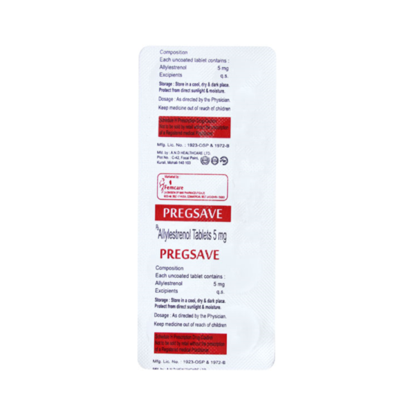 Pregsave 5mg Tablet Rizochem Pharmaceuticals
