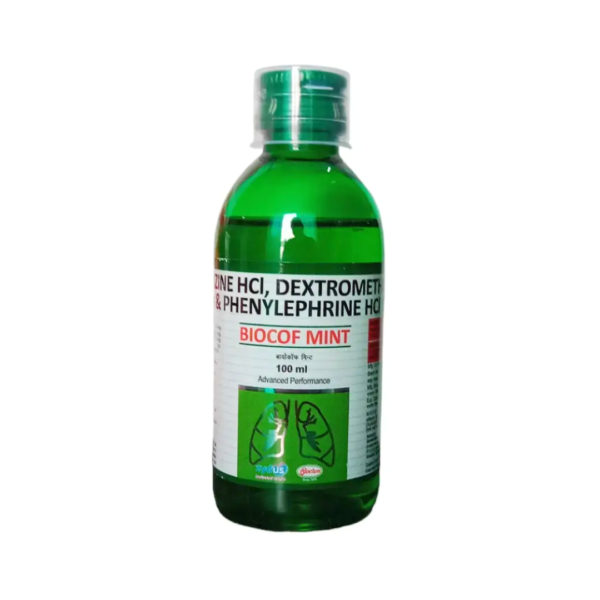 Biocof Mint Syrup شراب النعناع الحيوي Rizochem Pharmaceuticals