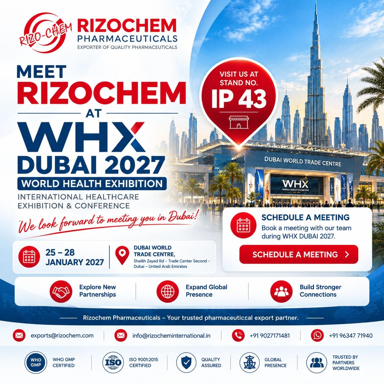 Rizochem Pharmaceuticals at WHX Dubai 2027